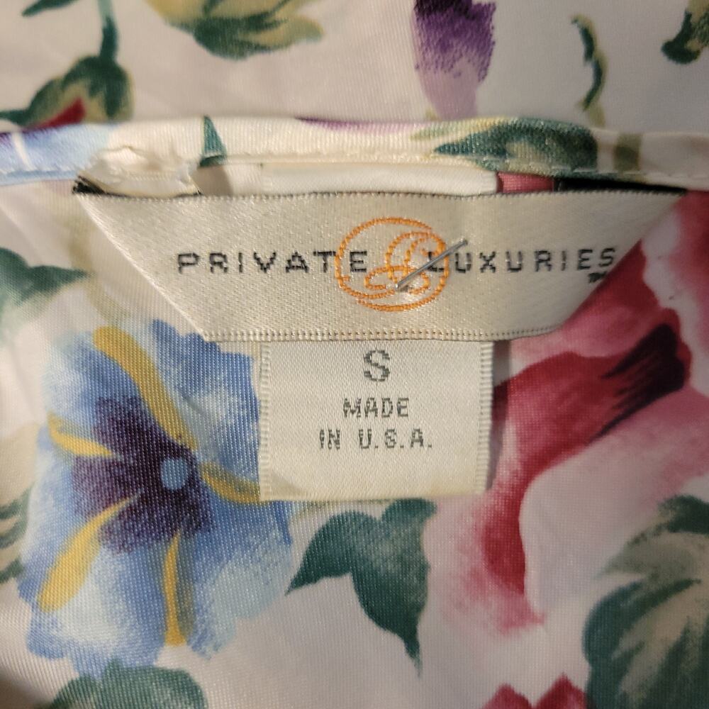 Vintage Private Luxuries Floral Slip Dress Satin Romantic Lingerie Summer Sz S - Picture 3 of 7